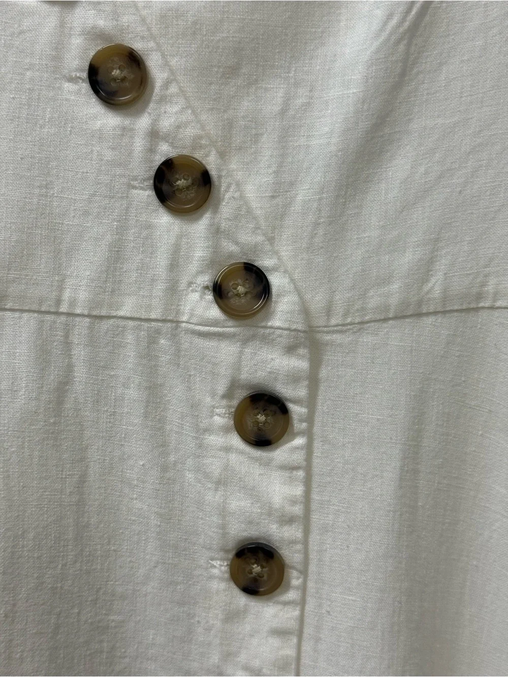 Madewell White Linen-blend Button-Wrap V-Neck Midi Dress size 4
